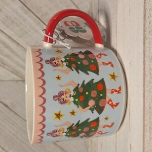 NWT EB By Eleanor Bowmer Christmas Tree Dancing Lady Logo Mug